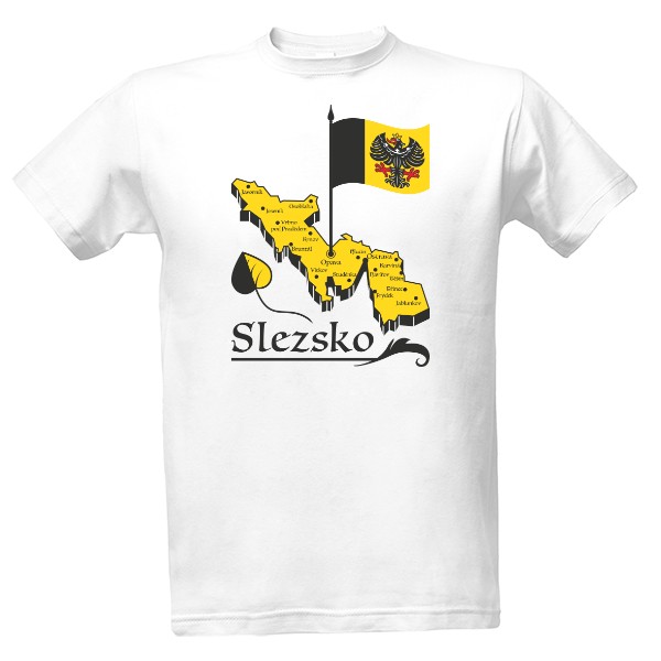 Tričko s potiskem Mapa Slezska