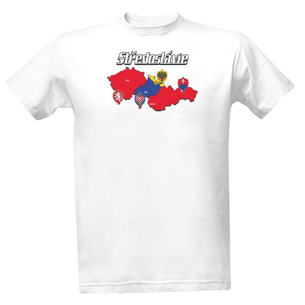 Tričko s potiskem Středoslávie mapa